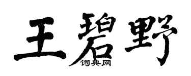 翁闓運王碧野楷書個性簽名怎么寫