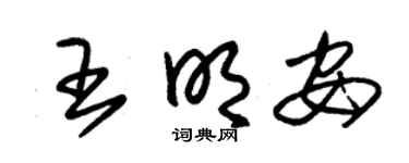朱錫榮王明安草書個性簽名怎么寫