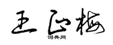 曾慶福王正梅草書個性簽名怎么寫