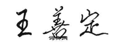 駱恆光王善定行書個性簽名怎么寫