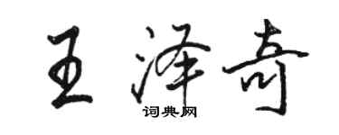 駱恆光王澤奇行書個性簽名怎么寫