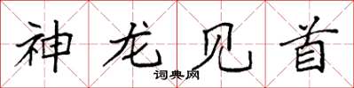 袁強神龍見首楷書怎么寫