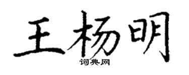 丁謙王楊明楷書個性簽名怎么寫