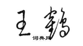 駱恆光王鶴草書個性簽名怎么寫