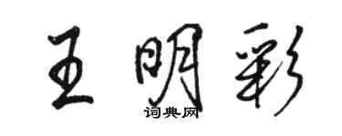 駱恆光王明彩行書個性簽名怎么寫