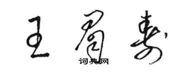 駱恆光王眉壽草書個性簽名怎么寫