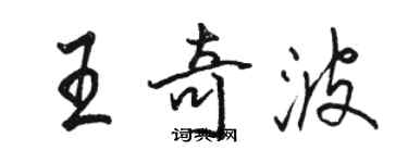 駱恆光王奇波行書個性簽名怎么寫