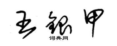 朱錫榮王銀甲草書個性簽名怎么寫