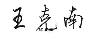 駱恆光王克南行書個性簽名怎么寫