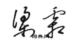 駱恆光梁霜草書個性簽名怎么寫