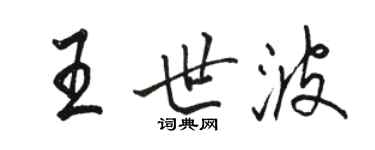 駱恆光王世波行書個性簽名怎么寫
