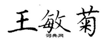 丁謙王敏菊楷書個性簽名怎么寫