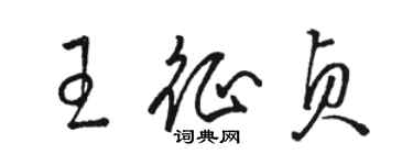 駱恆光王征貞草書個性簽名怎么寫