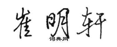 駱恆光崔明軒行書個性簽名怎么寫