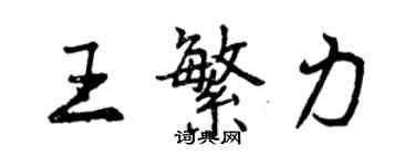 曾慶福王繁力行書個性簽名怎么寫