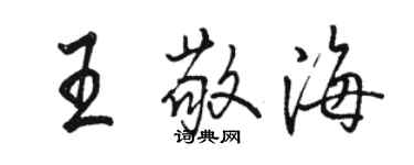 駱恆光王敬海行書個性簽名怎么寫