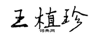 曾慶福王植珍行書個性簽名怎么寫