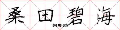 袁強桑田碧海楷書怎么寫