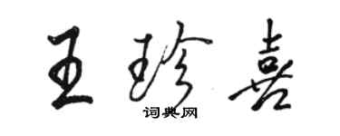 駱恆光王珍喜行書個性簽名怎么寫