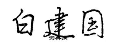 曾慶福白建國行書個性簽名怎么寫