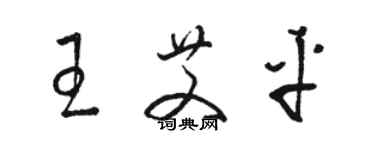 駱恆光王艾平草書個性簽名怎么寫