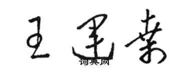 駱恆光王運桑草書個性簽名怎么寫