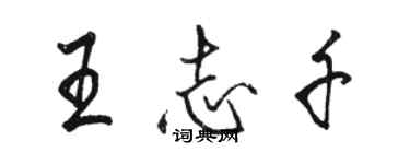 駱恆光王志千行書個性簽名怎么寫