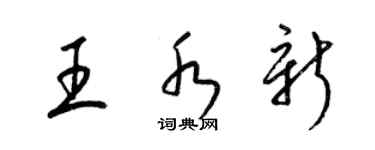 梁錦英王水新草書個性簽名怎么寫