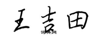 王正良王吉田行書個性簽名怎么寫