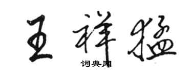 駱恆光王祥猛行書個性簽名怎么寫