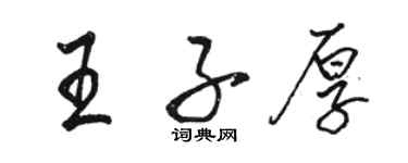 駱恆光王子厚行書個性簽名怎么寫