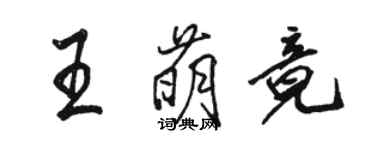 駱恆光王萌竟行書個性簽名怎么寫