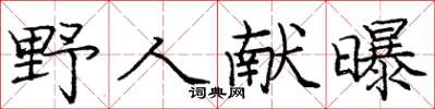 龐中華野人獻曝楷書怎么寫