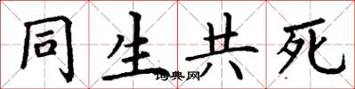 丁謙同生共死楷書怎么寫