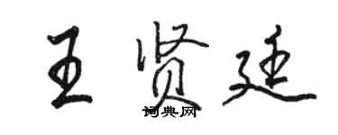 駱恆光王賢廷行書個性簽名怎么寫