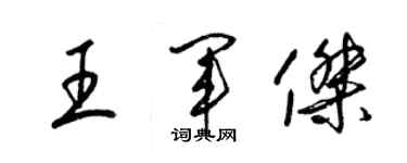 梁錦英王軍傑草書個性簽名怎么寫