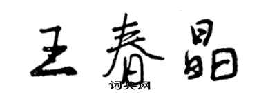 曾慶福王春晶行書個性簽名怎么寫