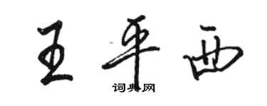 駱恆光王平西行書個性簽名怎么寫