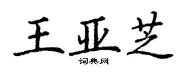 丁謙王亞芝楷書個性簽名怎么寫