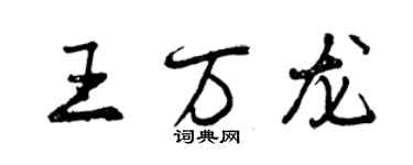 曾慶福王萬龍行書個性簽名怎么寫