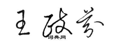 駱恆光王政芬草書個性簽名怎么寫