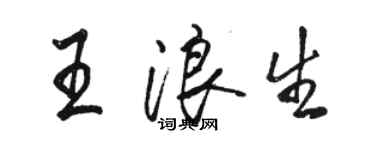 駱恆光王浪生行書個性簽名怎么寫