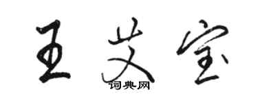 駱恆光王艾寶行書個性簽名怎么寫