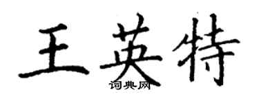 丁謙王英特楷書個性簽名怎么寫