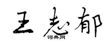 曾慶福王志郁行書個性簽名怎么寫