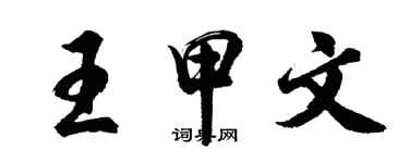 胡問遂王甲文行書個性簽名怎么寫