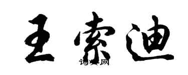 胡問遂王索迪行書個性簽名怎么寫