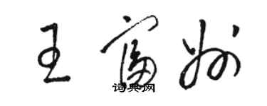 駱恆光王富州草書個性簽名怎么寫