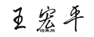駱恆光王宏平行書個性簽名怎么寫