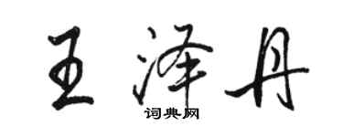 駱恆光王澤丹行書個性簽名怎么寫